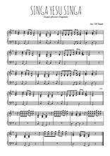 Téléchargez l'arrangement pour piano de la partition de Singa Yesu singa en PDF